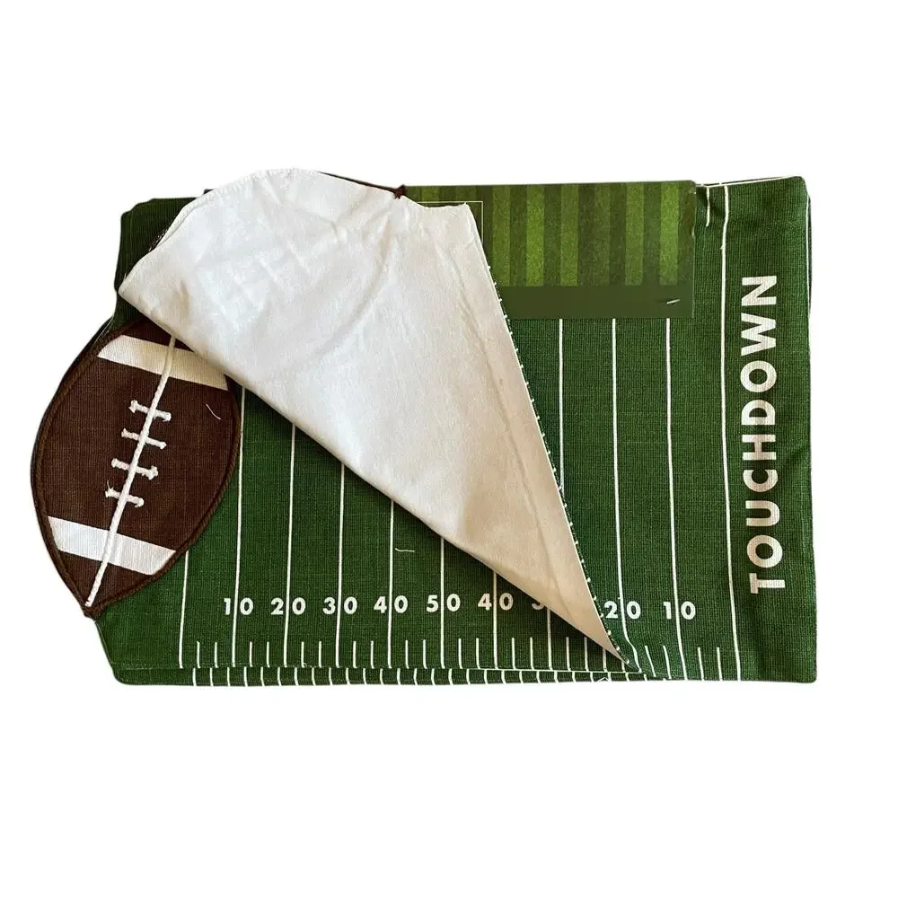 Fall Football TOUCHDOWN Placemats 13x19 Game Day Football Field Set of 4 New